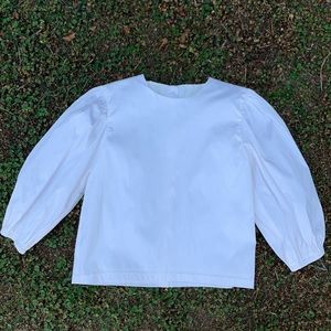 NWOT Crop Puffed Sleeves Cream Top Couture